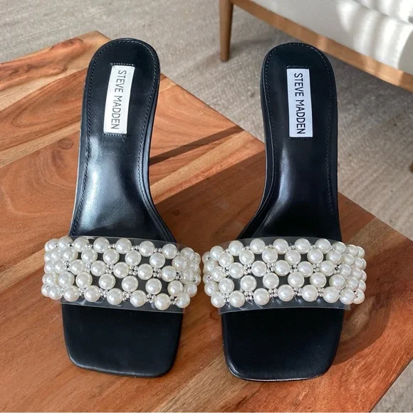 New Steve Madden Sift Pearl PVC Heels - Picture 3 of 6